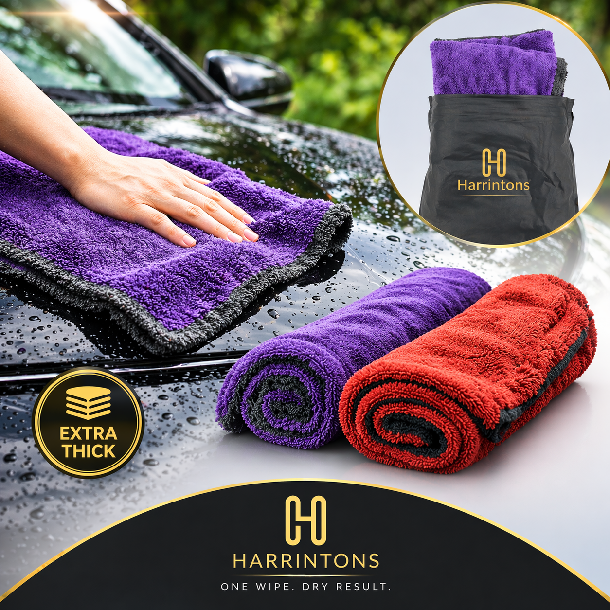 Extra Thick (M) Double Sided Microfiber Drying Towel for cars