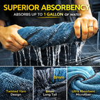 Large Extra Thick (1600 GSM) Microfiber Drying Towel for cars