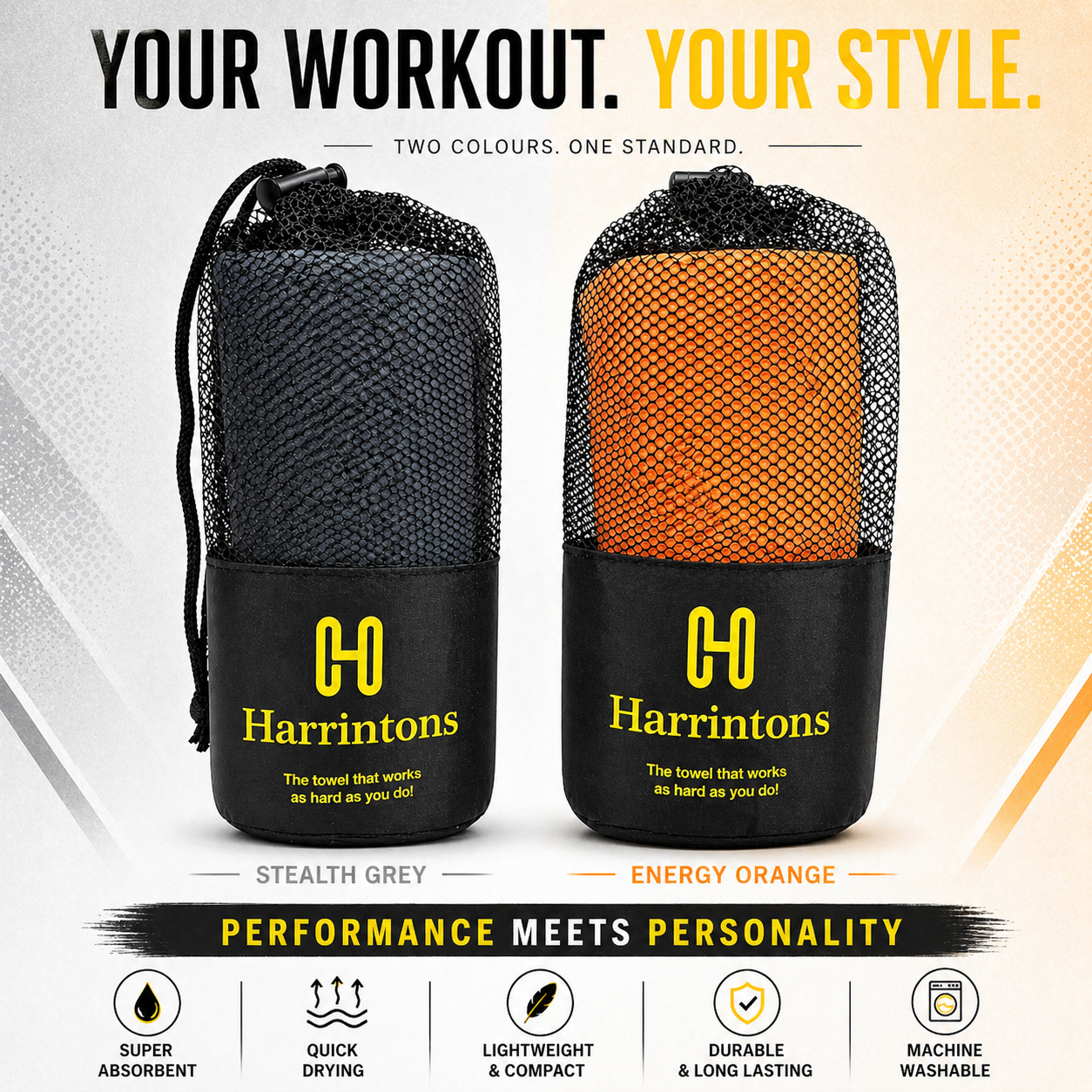 Microfiber Gym Sports Towel- Quick Dry and Super Absorbent